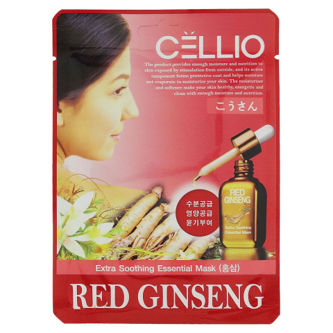 Cellio Тканевая Маска Для Лица Красный Женьшень