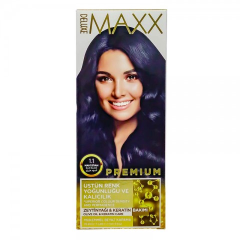 Краска для волос Delux Maxx №1.1 (Иссиня-Черный)