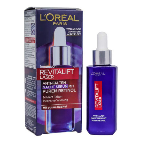 Антивозрастная ночная сыворотка-филлер Revitalift Laser Mit Purem Retinol Acid Face Serum 30ml