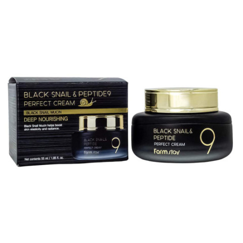 Крем для лица с пептидами Farmstay Black Snail & Peptide 9 Perfect Cream, 55ml