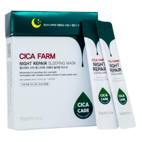 Восстанавливающая ночна маска FarmStay Cica Farm Night Repair Sleeping Mask, 20x4g