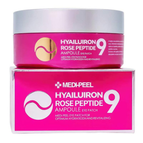 Увлажняющие гидрогелевые патчи с пептидами Medi-Peel Hyaluron Rose Peptide 9 Ampoule Eye Patch, 60шт Увлажняющие гидрогелевые патчи с пептидами Medi-Peel Hyaluron Rose Peptide 9 Ampoule Eye Patch, 60шт
