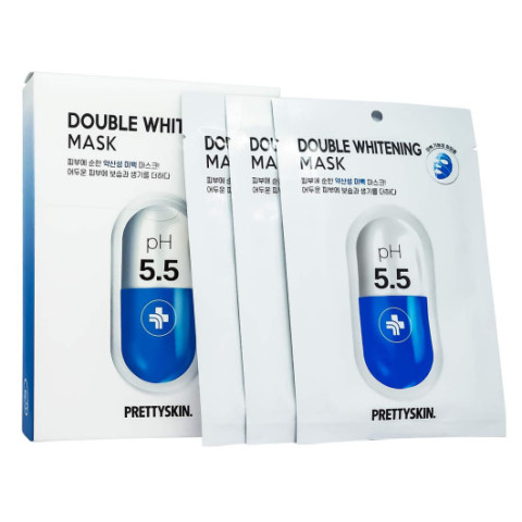 Набор масок для лица Prettyskin Double Whitening Mask 10шт Набор масок для лица Prettyskin Double Whitening Mask 10шт