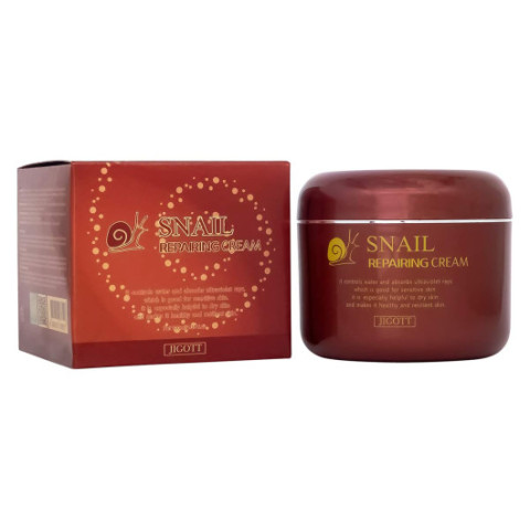 Восстанавливающий крем с муцином улитки Jigott Snail Repairing Cream, 100g