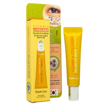 Сыворотка вокруг глаз с роллером Farmstay Vitamin & Collagen, 25ml