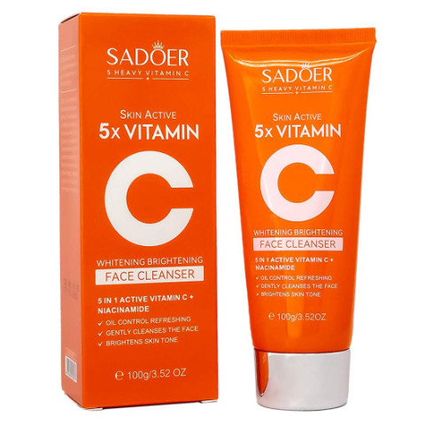 Пенка для умывания с витамином С Sadoer 5x Heavy Vitamin C Whitening Brightening Face Cleanser, 100ml Пенка для умывания с витамином С Sadoer 5x Heavy Vitamin C Whitening Brightening Face Cleanser, 100ml