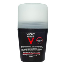 Шариковый дезодорант-антиперспирант, против избыточного потоотделения Vichy Homme Deo Anti-Transpirant 72H (черный)