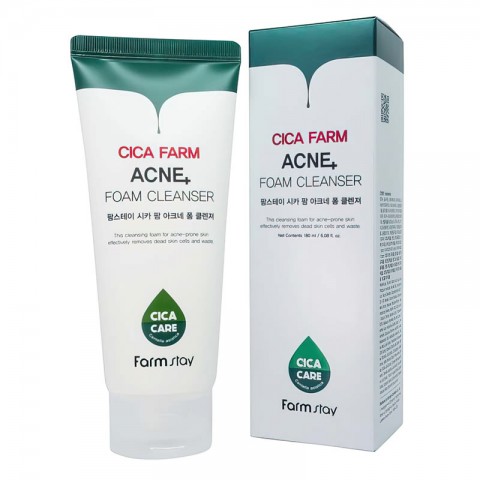 Очищающая пенка с центеллой азиатской для проблемной кожи FarmStay Cica Farm Acne Foam Cleanser 180ml