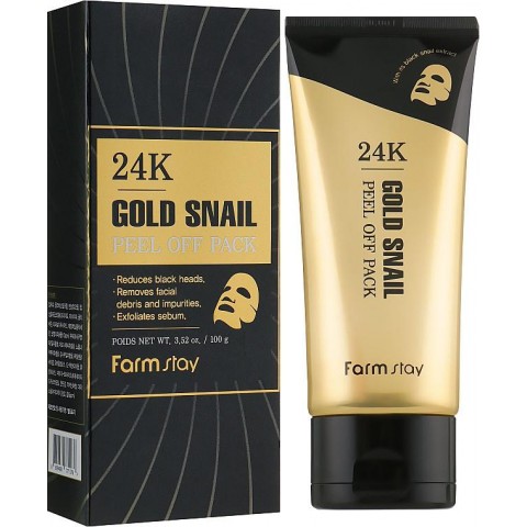 Farmstay маска-пленка Gold Snail Peel Off Pack с золотом и муцином улитки 100 mg