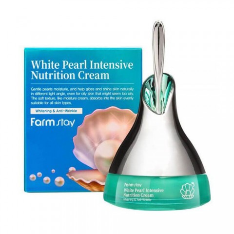 Интенсивный питательный крем с жемчугом FARMSTAY White Pearl Intensive Nutrition Cream 50g